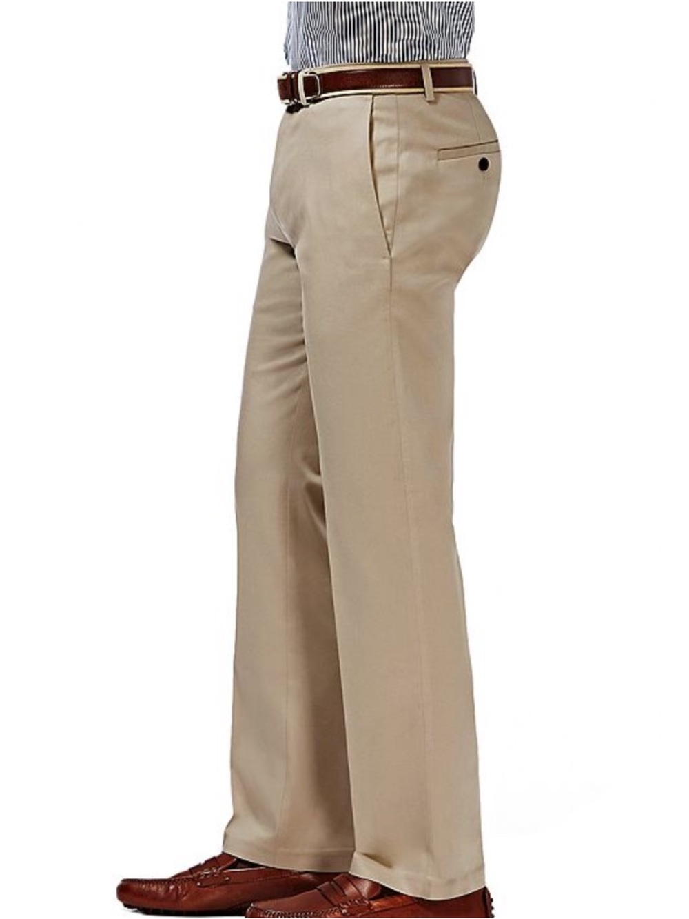 Haggar Premium No-Iron Super‎ Flex Waist Flat Front Pants- Size 34x30